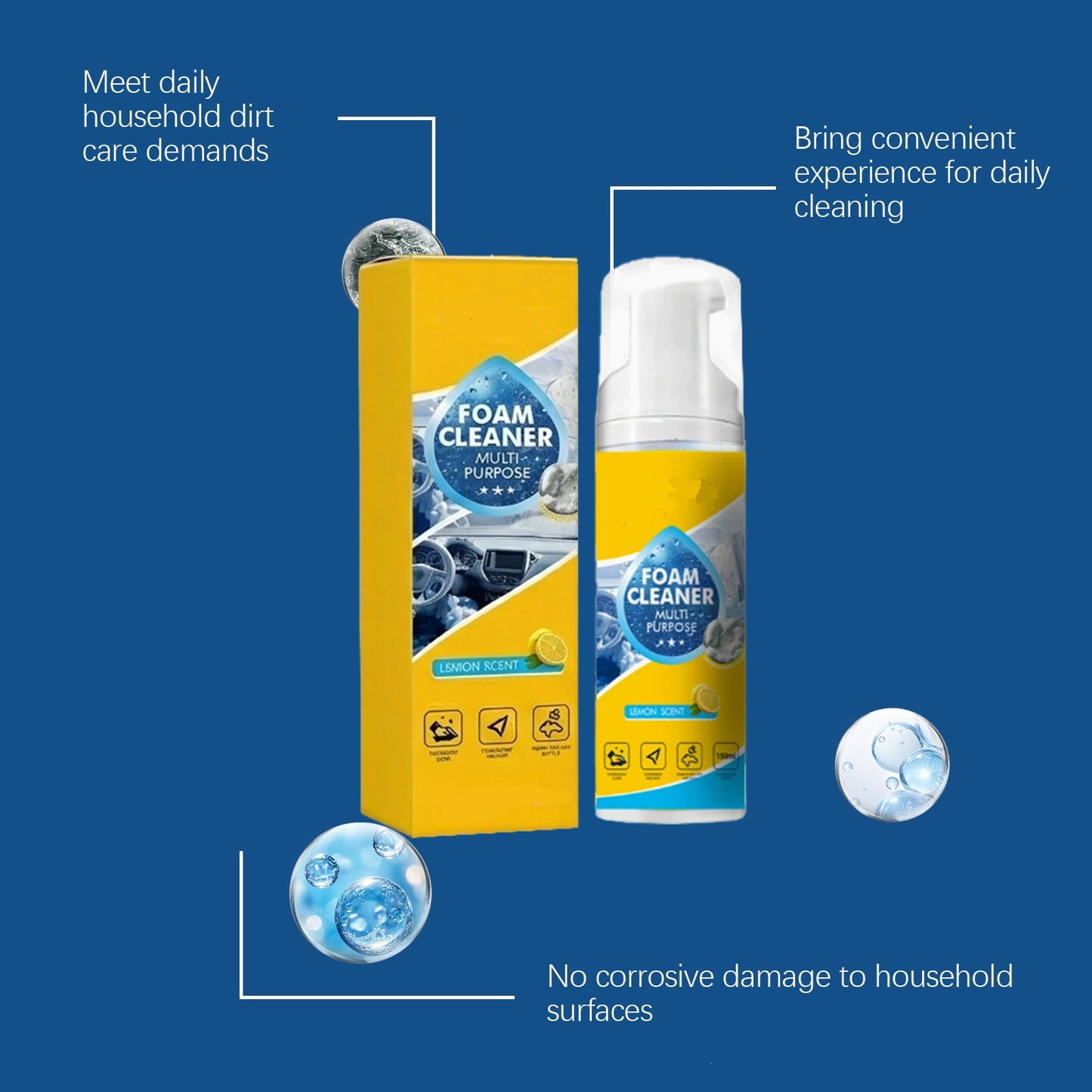 ✨💡4-in-1 Multi-Enzyme Foam Spray Cleaner Heavy Duty Deep Cleaning House & Car Detailing Products, Stain Removal for Car Interior & Sofa,summervibes -Elite
