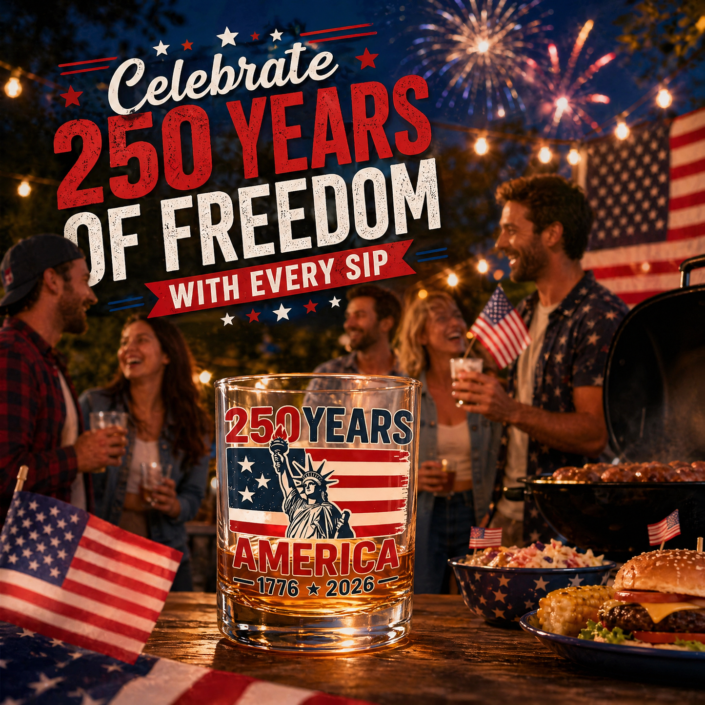 Last Day 49% OFF🔥250th Anniversary American   Patriotic Whiskey Glass (1776 – 2026)-Viral