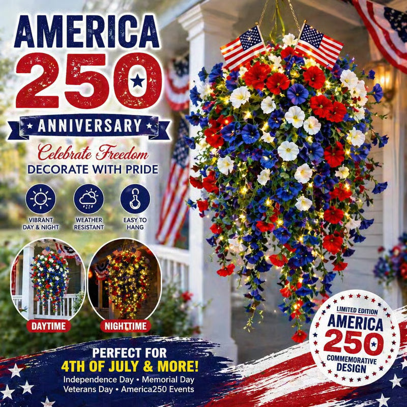 ✨ Celebrate America’s 250th Anniversary with Patriotic Hanging Flower Baskets-edition