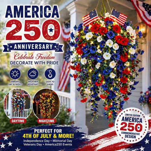 ✨ Celebrate America’s 250th Anniversary with Patriotic Hanging Flower Baskets-edition