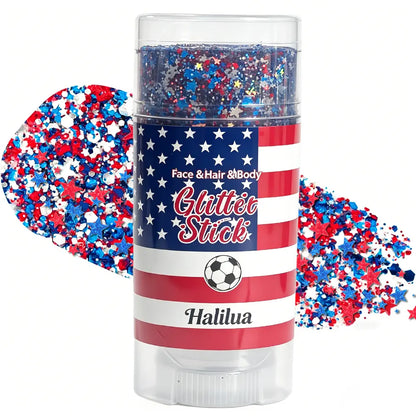 🦅4th of July Glitter Stick✨🔔Red, White & Blue Body & Hair Sparkle-edition