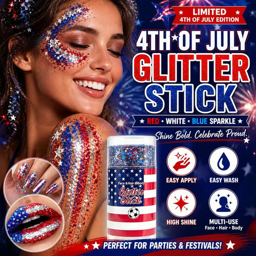 🦅4th of July Glitter Stick✨🔔Red, White & Blue Body & Hair Sparkle-edition