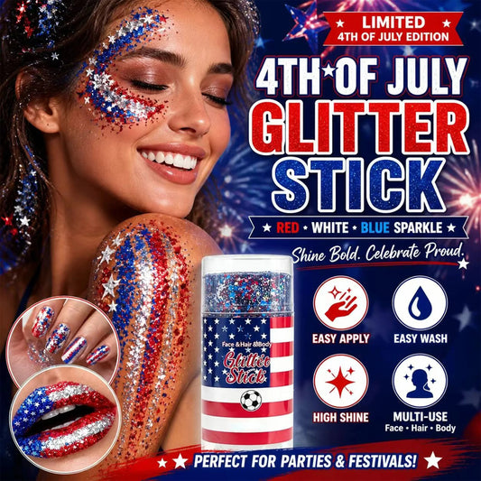 🦅4th of July Glitter Stick✨🔔Red, White & Blue Body & Hair Sparkle-edition