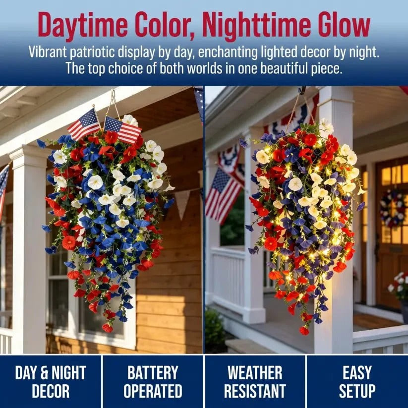 ✨ Celebrate America’s 250th Anniversary with Patriotic Hanging Flower Baskets-edition